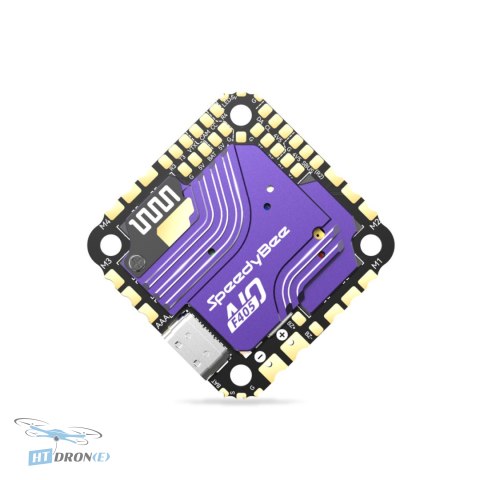 SpeedyBee F405 AIO FC 40A Bluejay вид зверху друкована плата деталі