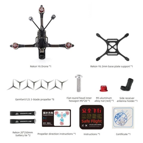 FPV drone HGLRC Rekon Y6 5-inch ELRS Moonlight Kit HD