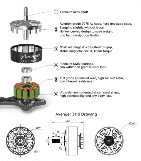 Motor Brotherhobby Avenger 3110 730KV