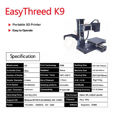 3D Printer Easythreed Model K9