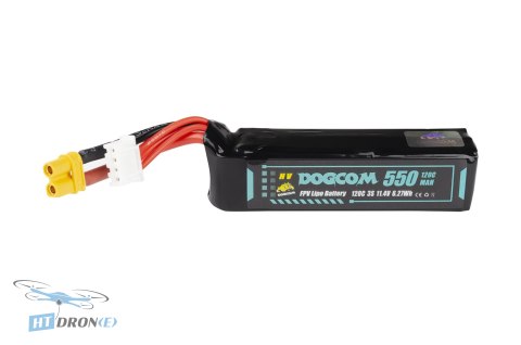 Акумулятор DOGCOM DOGCOM 550mAh 11.4V 3S LiPo XT30 вид збоку купити найкращий