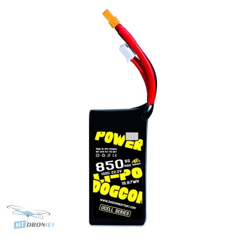 DOGCOM 850mAh 6S 150C LiPo battery with XT60 connector - buy now at HTDRONE