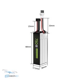 Bateria FLYWOO Explorer 750mAh 4S HV 75C LiPo XT30UP 2 szt. widok z boku kup teraz