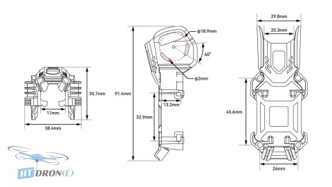 BETAFPV Pavo20 Pro O4 Air Unit bracket transparent grey mounting details best shop
