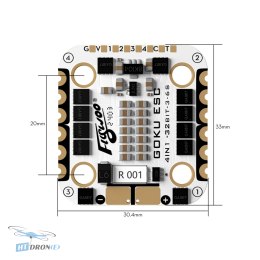 FLYWOO GOKU G45M ESC 3/4 side view perfect for your FPV drone shop HTDRONE
