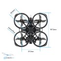 FLYWOO FlyLens 75 HD Walksnail 2S BNF ELRS - FPV дрон зверху, детальне компонування електроніки