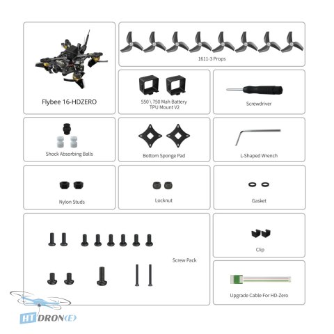 FLYWOO Flybee 16 HD HDZERO 2S ELRS 2.4G Tinywhoop dron - szczegóły tylnego widoku i złączy, kup teraz w HTDRONE