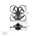 Górny widok płyty PCB drona FLYWOO Flylens 85 HD O4 PRO 2S ELRS V1.3 FPV szczegóły komponentów