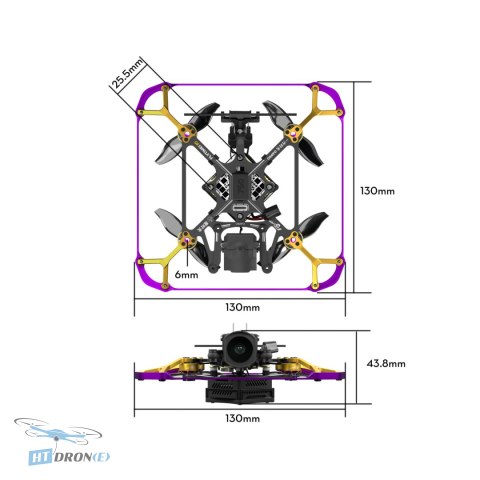 FLYWOO Flytimes 85 HD O4 PRO 2S ELRS 2.4G tył drona Cinewhoop szczegóły połączeń sklep HTDRONE