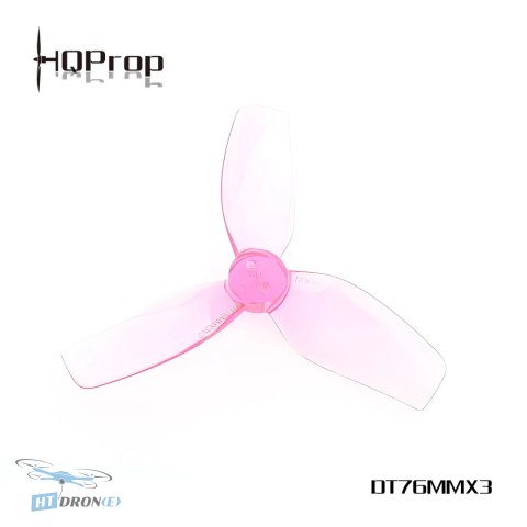 HQProp Cinewhoop T76MMX3 V2 pink 3-blade 3-inch propellers close-up detail buy HTDRONE