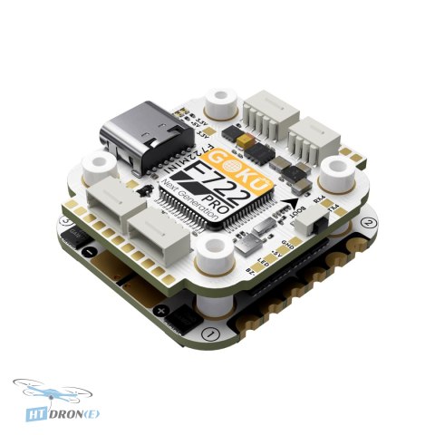 FLYWOO GOKU F722 Pro Mini V2 45A AM32 FPV stack connectors and details 3/4 view buy now