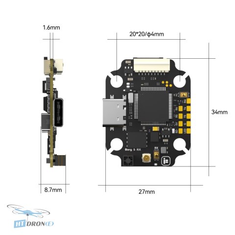 IFlight Borg 5S RX Stack - accessories and mounting hardware included, price at HTDRONE