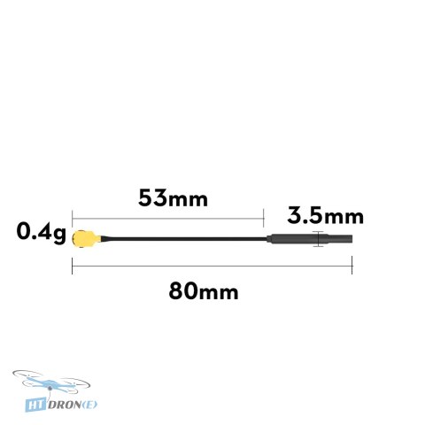 Zestaw 5 sztuk anten FLYWOO 5.8G Light 3dBi Brass UFL 80mm, idealne do dronów FPV