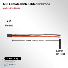 FLYWOO A30-F 80mm 20AWG Pigtail Connector 5 sztuk - główne zdjęcie produktu w sklepie HTDRONE