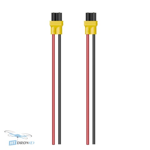 FLYWOO connector XT30UP-F Yellow Pigtail 18AWG female 2 pcs. Buy best at HTDRONE shop