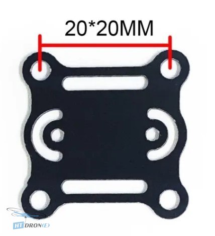 Płytka izolacyjna FLYWOO 20x20mm w widoku 3/4, idealna do Twojego drona FPV w HTDRONE