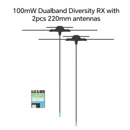 Receiver iFlight ExpressLRS ELRS 100mW Dualband Diversity RX+2x220mm Antenna