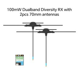Receiver iFlight ExpressLRS ELRS 100mW Dualband Diversity RX+2x70mm Antenna