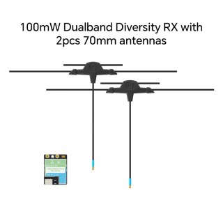 Receiver iFlight ExpressLRS ELRS 100mW Dualband Diversity RX+2x70mm Antenna