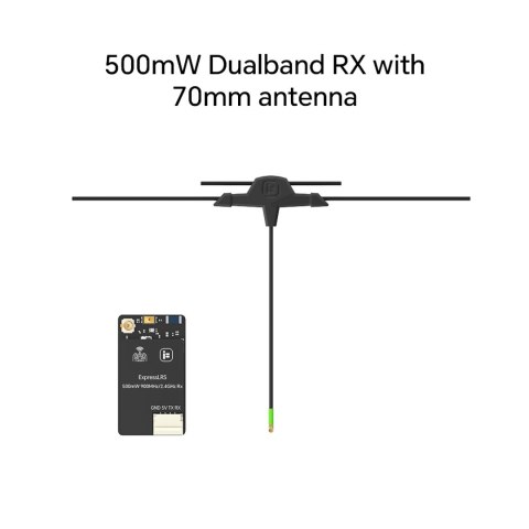 Receiver iFlight ExpressLRS ELRS 500mW Dualband RX+70mm Antenna