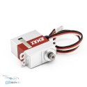 Tylny widok serwa Emax ES9256HV RC z aluminiowymi zębatkami i złączami