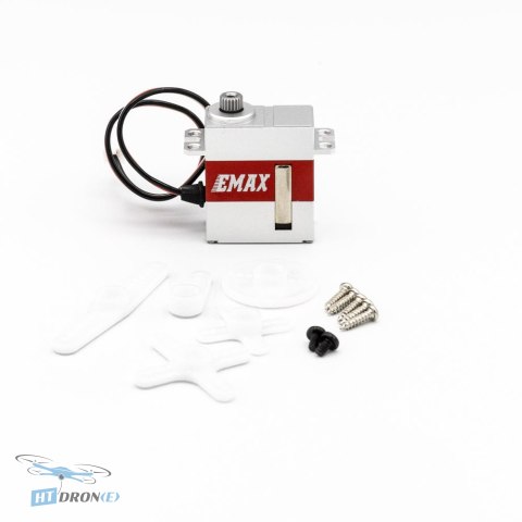 Emax ES9256HV Serwo RC 450 - widok z akcesoriami i oznaczeniem modelu