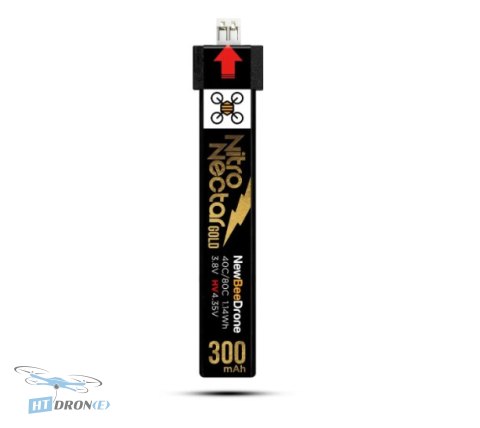 NewBeeDrone Nitro Nectar Gold 300mAh 1S HV LiPo 4 pcs battery - side view, price at HTDRONE store