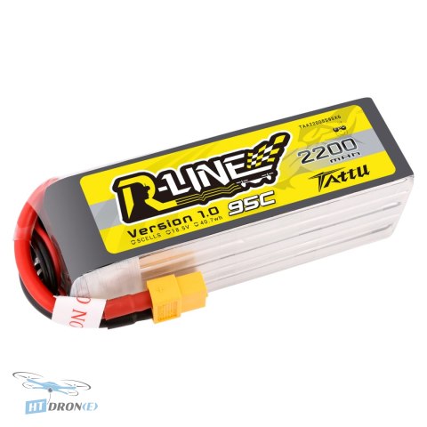 Bateria Tattu R-Line 5S1P 2200mAh 95C XT60 widok z boku, doskonała do dronów wyścigowych