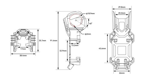 Bracket BETAFPV Pavo20 Pro for O4 Air Unit Black