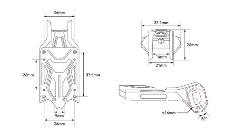 Bracket II BetaFPV for O4 Air Unit Clear Grey