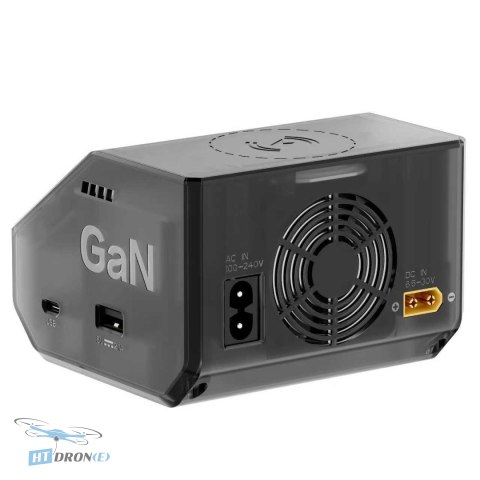 HOTA D6 Ultra 325W 15A 1-6S Dual AC/DC - rear of charger with DC and AC ports, buy now at HTDRONE