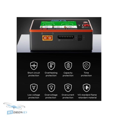 HOTA T8 650W 8S Charger - rear view with charging ports, buy now at HTDRONE