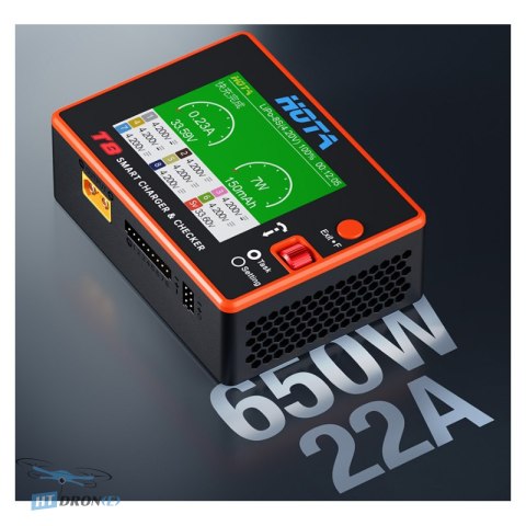 HOTA T8 650W 8S Charger - detailed top-down view of the control panel