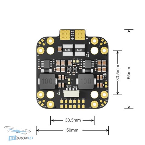 Pilotix PDB400 V2 12S płytka dystrybucji zasilania FPV porównanie rozmiaru z akcesoriami
