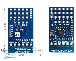 MATEKSYS CRSF-PWM-6 converter side view connectors buy now at HTDRONE