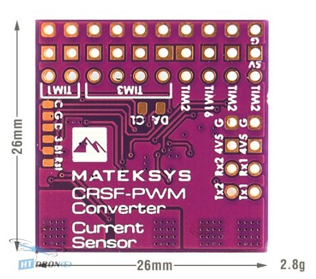 MATEKSYS CRSF-PWM-C konwerter sygnału widok z boku szczegóły złącza kup teraz HTDRONE