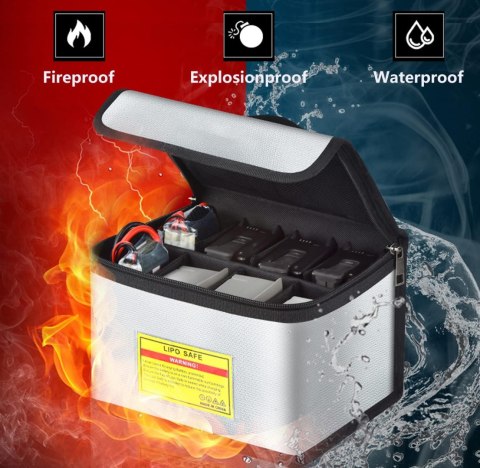 Battery Safety Bag Liquid Silicone Fireproof Cloth (21.5x15x14CM)