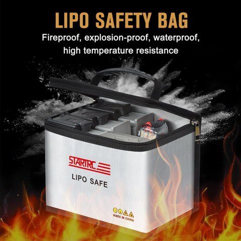 Battery Safety Bag PVC Fireproof Cloth (21.5x14.5x16.5cm)