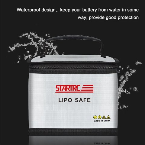 Battery Safety Bag PVC Fireproof Cloth (21.5x14.5x16.5cm)