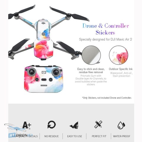 Zbliżenie opakowania STARTRC Style 1 naklejki DJI MINI 2 akcesoria