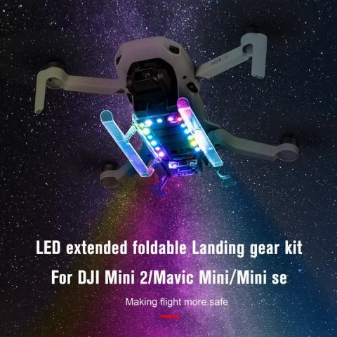 Colorful LED Extended Landing Gear for Mini 2 SE, Mini 2, Mavic Mini, Mini SE