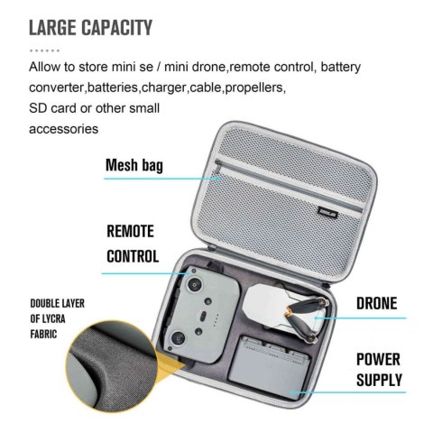 PU carrying bag for DJI Mini 2 SE, Mini 2 with RC-N1