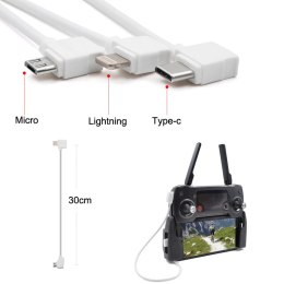 USB cable 30cm Micro White