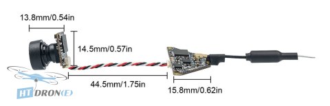 Płytka drukowana BETAFPV A01 AIO Camera VTX z komponentami, szczegółowy widok