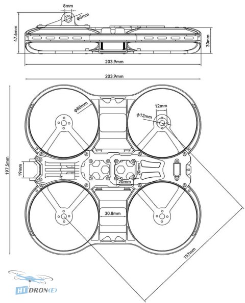 BETAFPV Pavo30 Pro FPV frame - accessory packaging contents, HTDRONE shop