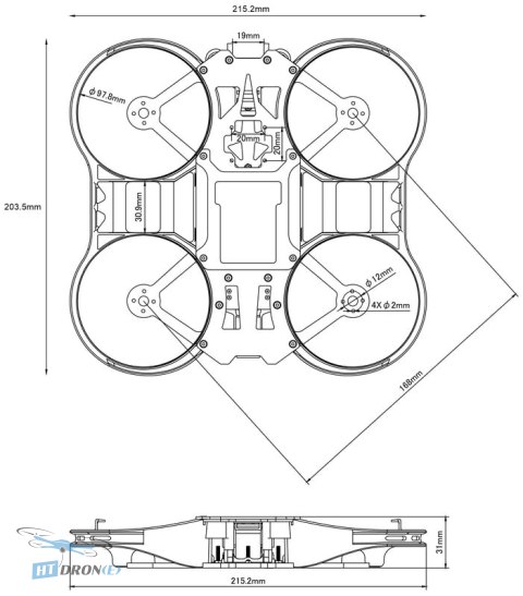 BETAFPV Pavo360 FPV frame - packaging and kit contents, buy online at HTDRONE