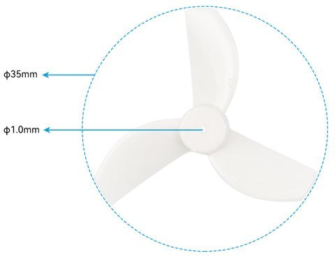 Propellers Gemfan 35mm 3-Blade 1.0mm shaft (4pcs) Gray