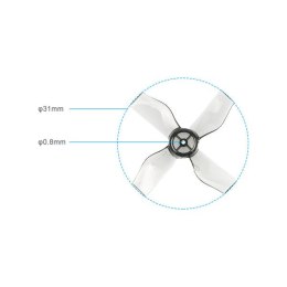 Propellers Gemfan 31mm 4-blade 0.8mm shaft hole (4 pcs, Gray)