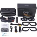 Rear of SKYZONE SKY04O Black FPV Goggles - check connector details at HTDRONE
