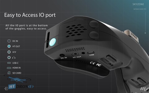 Accessories for SKYZONE SKY04O Black FPV Goggles - compare size at HTDRONE